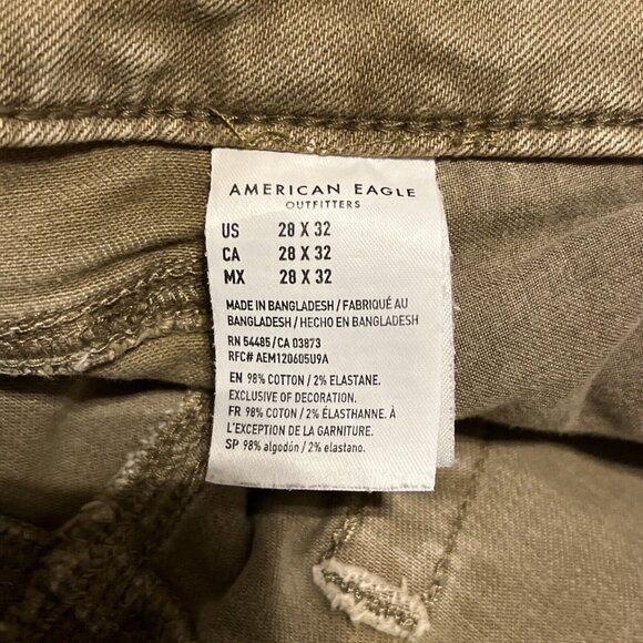 Men's American Eagle AE Athletic Fit Denim Jeans SZ 28x32 Tan Stretch Modern - Picture 12 of 12